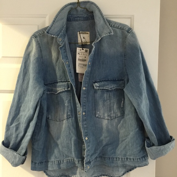 🎉Super Cute Zara Jean Shirt! - Picture 2 of 9